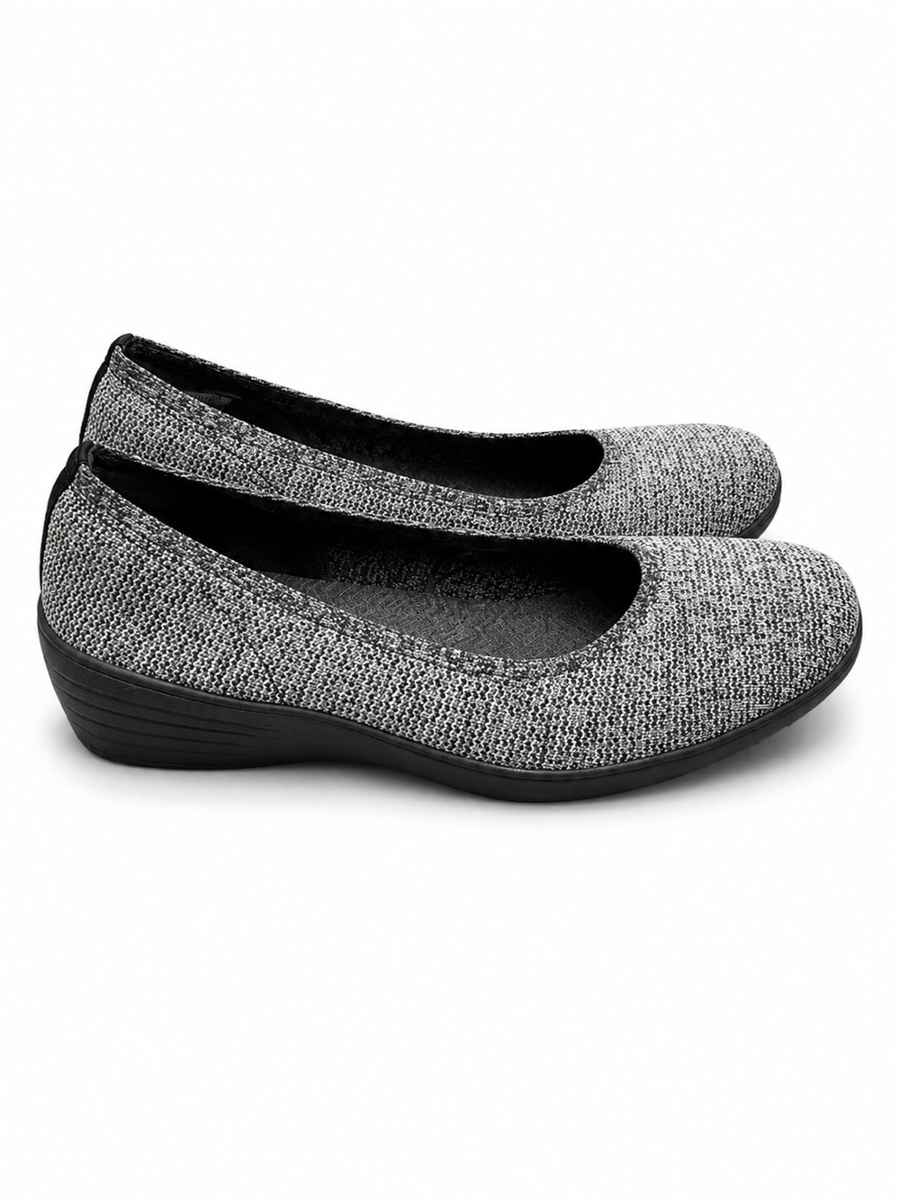 Skechers Air-Cooled Memory Foam Gray Wedge Flats – Women’s 9.5
